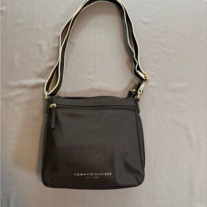 Tommy Hilfiger Black Crossbody Bag with Gold Accents